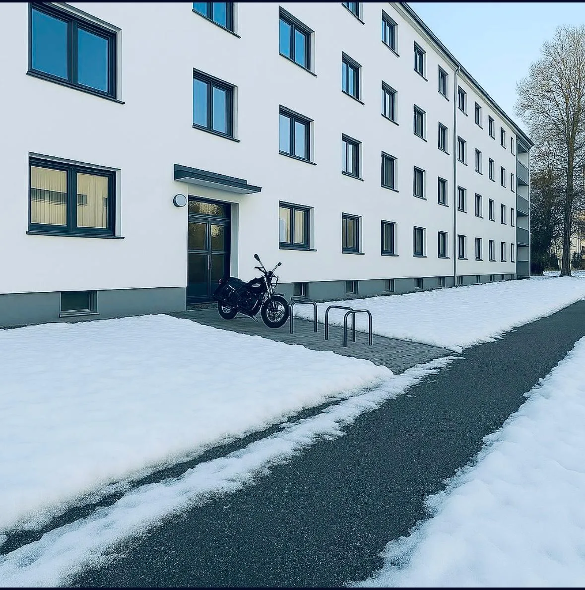Zufahrt im Winter